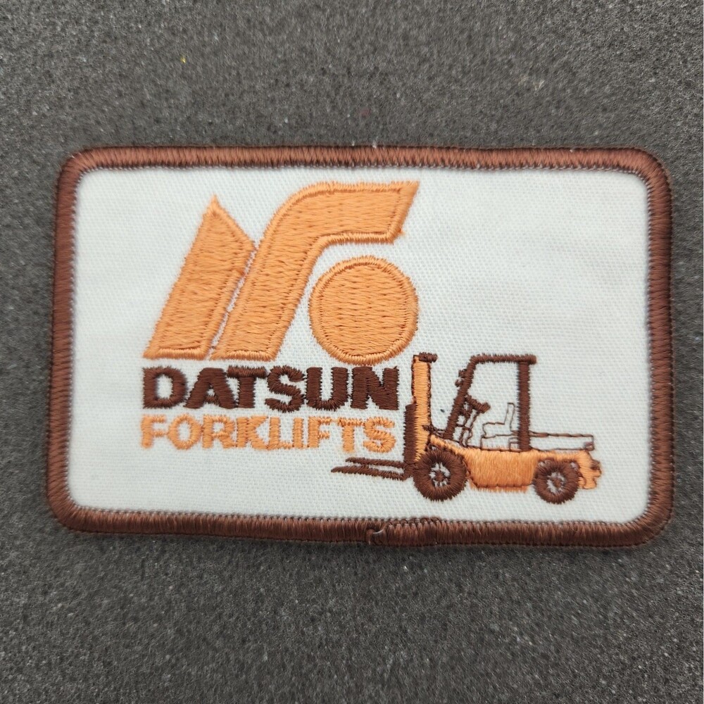 Patch Datsun Forklifts Embroidered Sew On Iron 1970's Vintage 4" X 2.5" NOS
